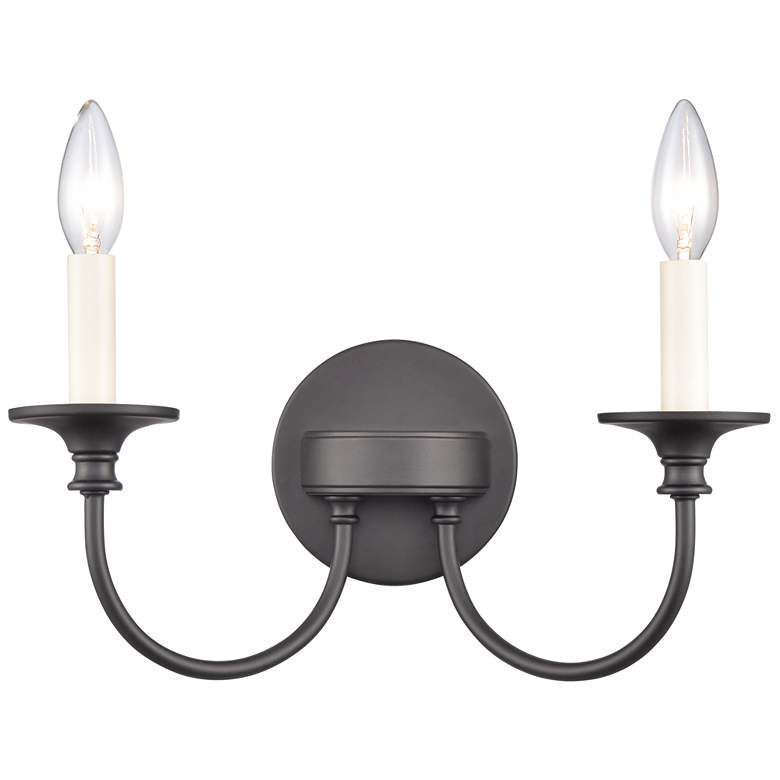 Image 1 Cecil 14" Wide 2-Light Vanity Light - Matte Black