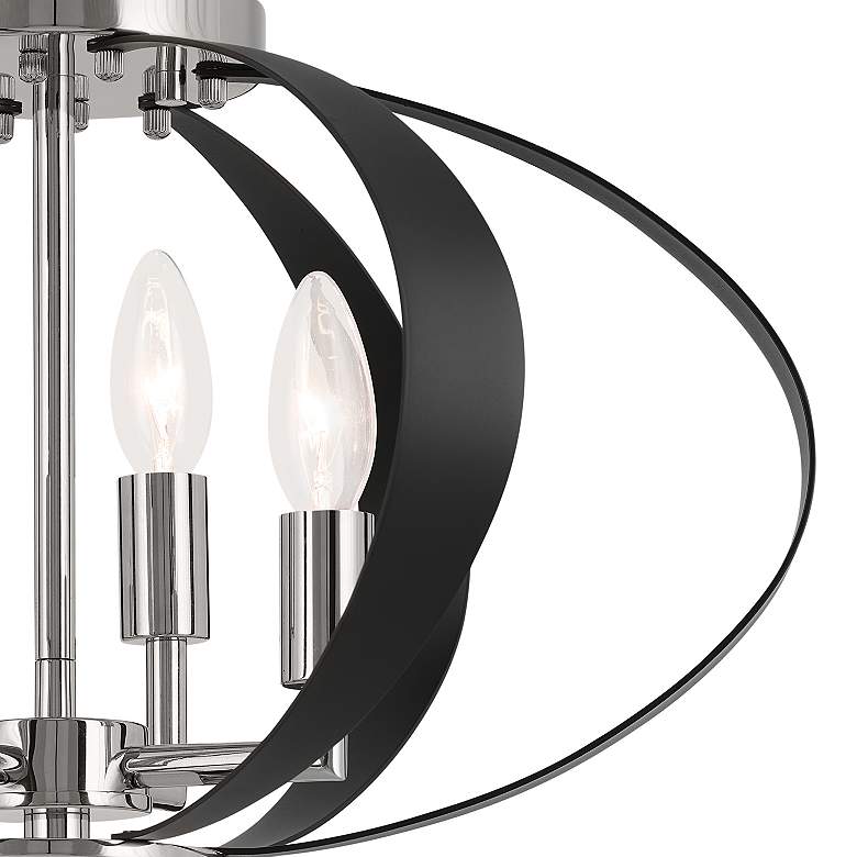 Image 3 Cecil 17 3/4" Wide Polished Nickel and Black Ceiling Light more views