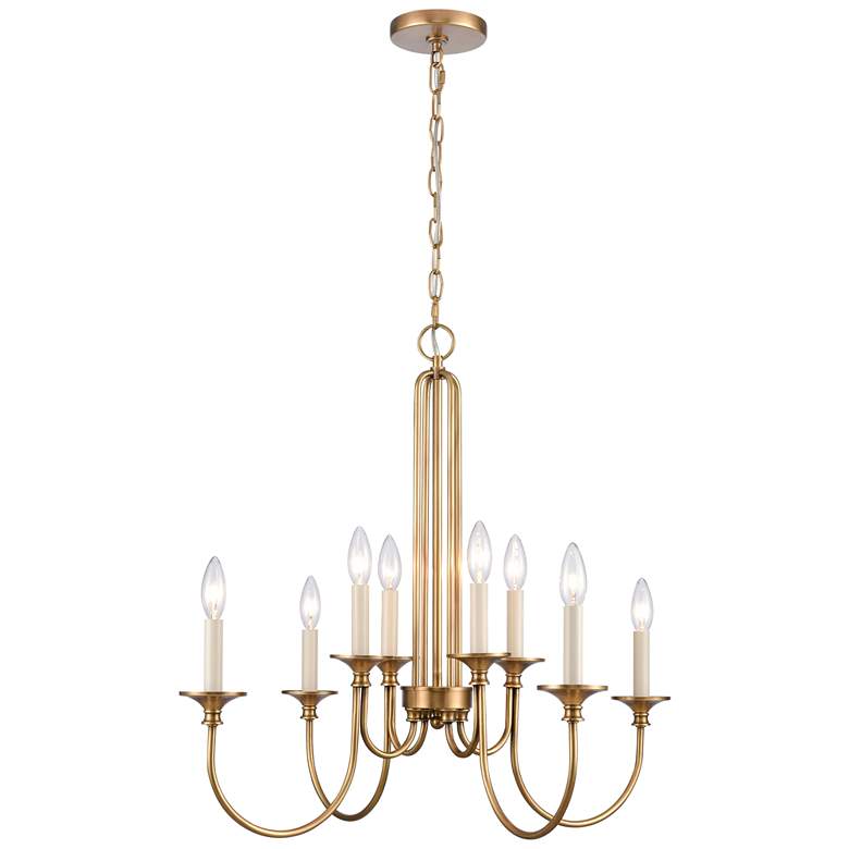 Image 1 Cecil 28 inch Wide 8-Light Chandelier - Natural Brass