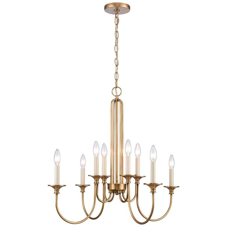Image 1 Cecil 28" Wide 8-Light Chandelier - Natural Brass