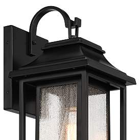 Image3 of Cecile 18 1/4" High Shiny Black Framed Box Outdoor Wall Light more views