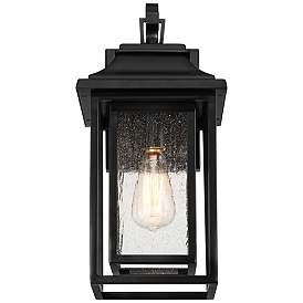 Image4 of Cecile 18 1/4" High Shiny Black Framed Box Outdoor Wall Light more views