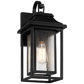 Image5 of Cecile 18 1/4" High Shiny Black Framed Box Outdoor Wall Light more views