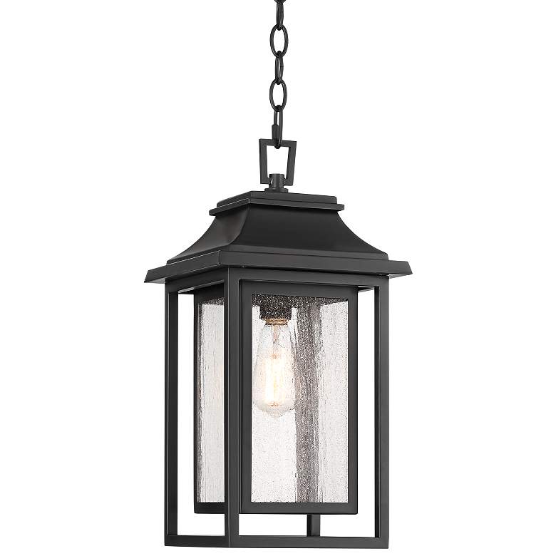 Image 2 Cecile 19 1/2" High Painted Black Outdoor Hanging Lantern