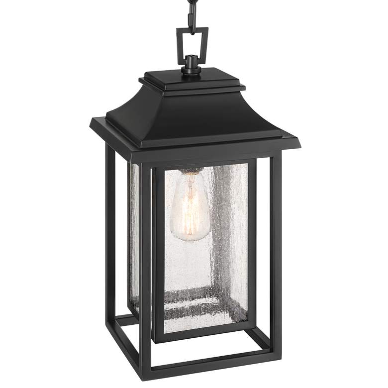 Image 3 Cecile 19 1/2" High Painted Black Outdoor Hanging Lantern more views