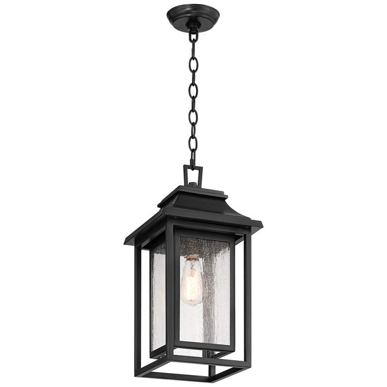 Image 6 Cecile 19 1/2" High Painted Black Outdoor Hanging Lantern more views
