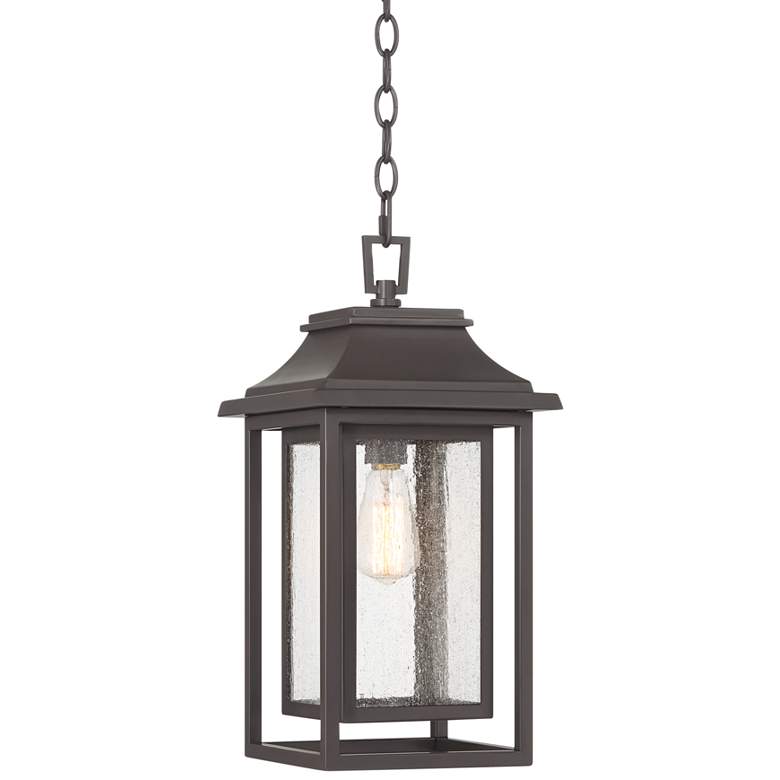 Image 2 Cecile 19 1/4" Bronze Box Lantern Outdoor Hanging Light