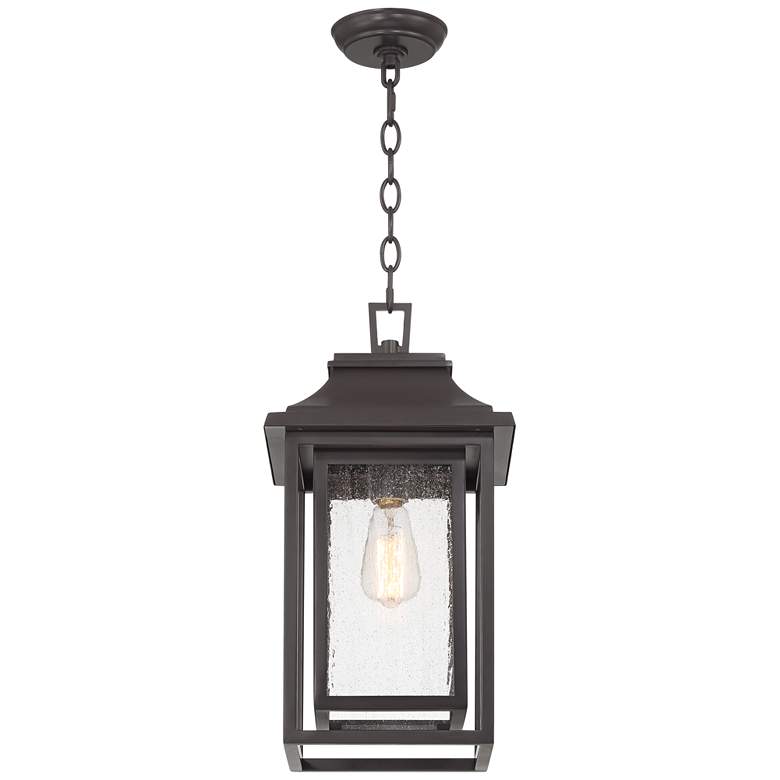 Image 7 Cecile 19 1/4" Bronze Box Lantern Outdoor Hanging Light more views