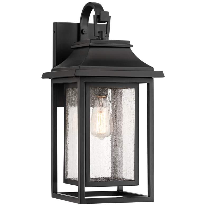 Image 2 Cecile 21 1/4"High Black Box Lantern Outdoor Wall Light