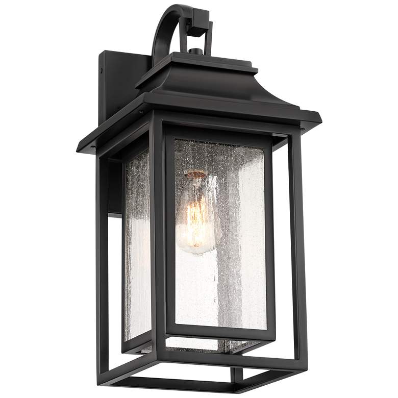Image 6 Cecile 21 1/4"High Black Box Lantern Outdoor Wall Light more views