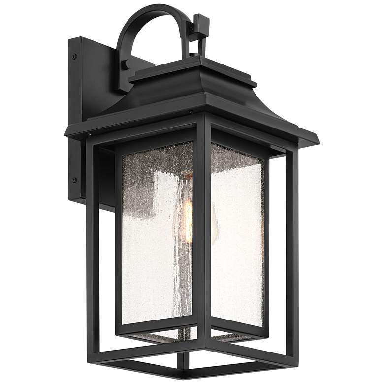 Image 7 Cecile 21 1/4"High Black Box Lantern Outdoor Wall Light more views