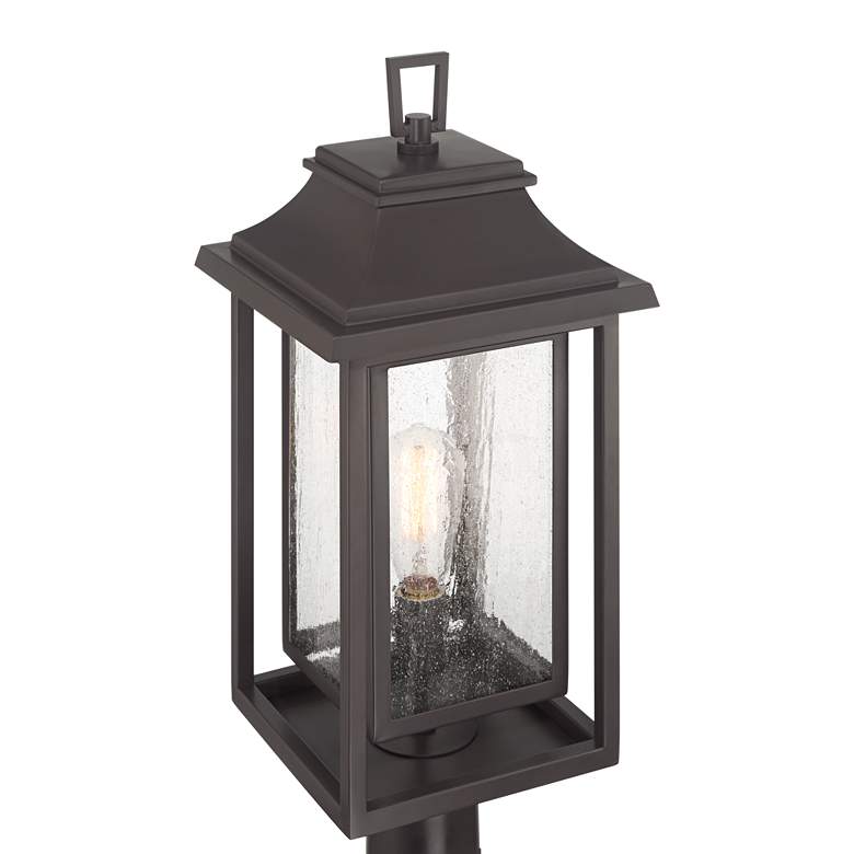 Image 3 Cecile 23 1/4" Bronze Box Lantern Outdoor Post Light more views