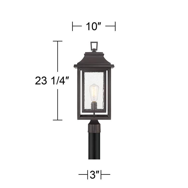 Image 6 Cecile 23 1/4" Bronze Box Lantern Outdoor Post Light more views