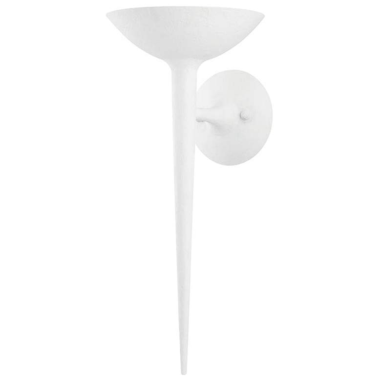 Image 1 Cecilia 18 1/2" High Gesso White Wall Sconce