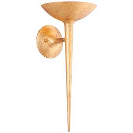 Image1 of Cecilia 18 1/2" High Vintage Gold Leaf Wall Sconce