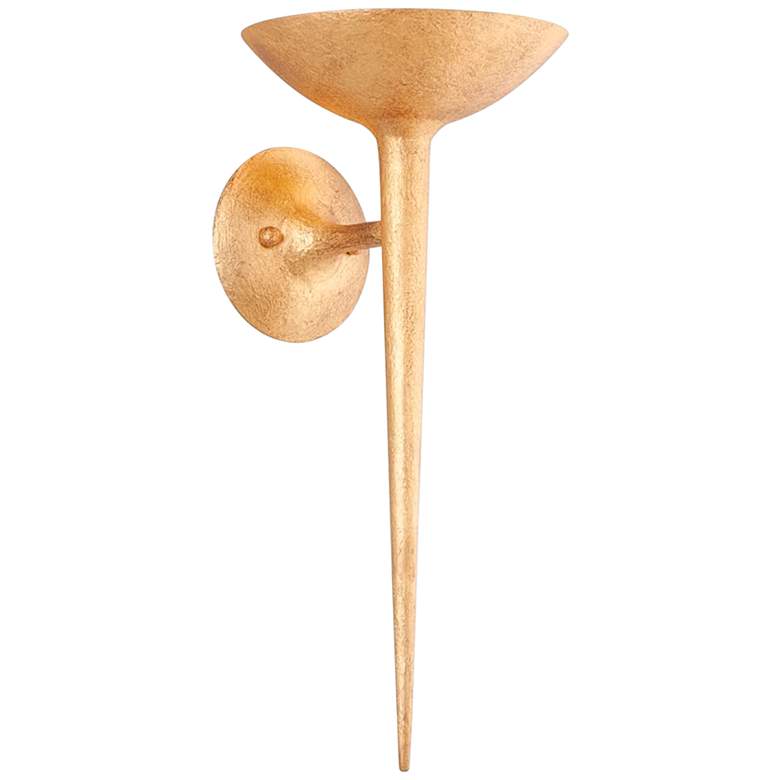 Image 1 Cecilia 18 1/2" High Vintage Gold Leaf Wall Sconce