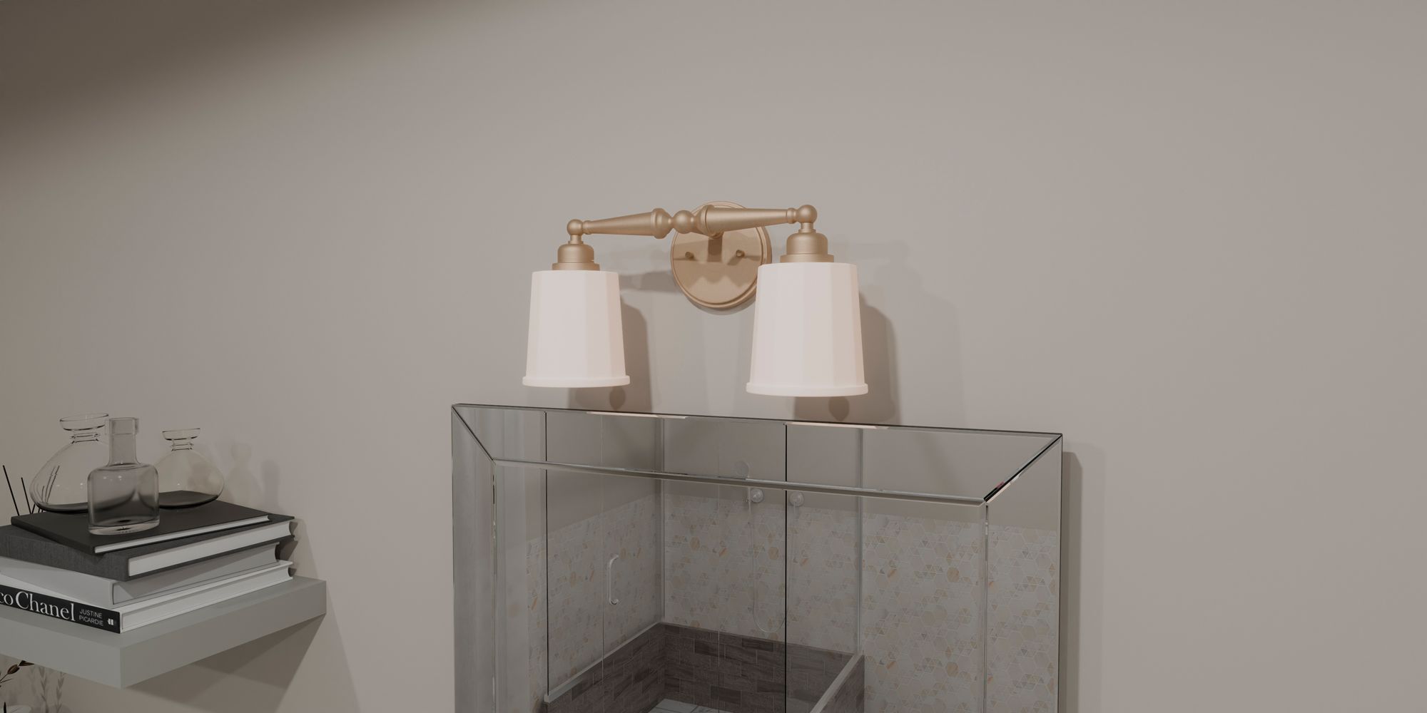 Cecilia 2-Light Bronze Gold Bath Light