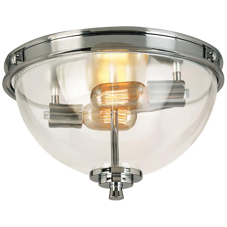 Image 1 Cecilia - 2-Light Flush Mount - Chrome Finish - Clear Glass