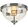 Cecilia - 2-Light Flush Mount - Chrome Finish - Clear Glass