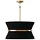 Cecilia 24 1/4" Wide Patinaed Brass Black 8-Light Pendant