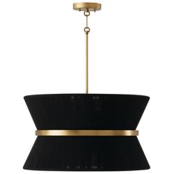 Cecilia 24 1/4" Wide Patinaed Brass Black 8-Light Pendant
