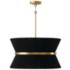 Cecilia 24 1/4" Wide Patinaed Brass Black 8-Light Pendant