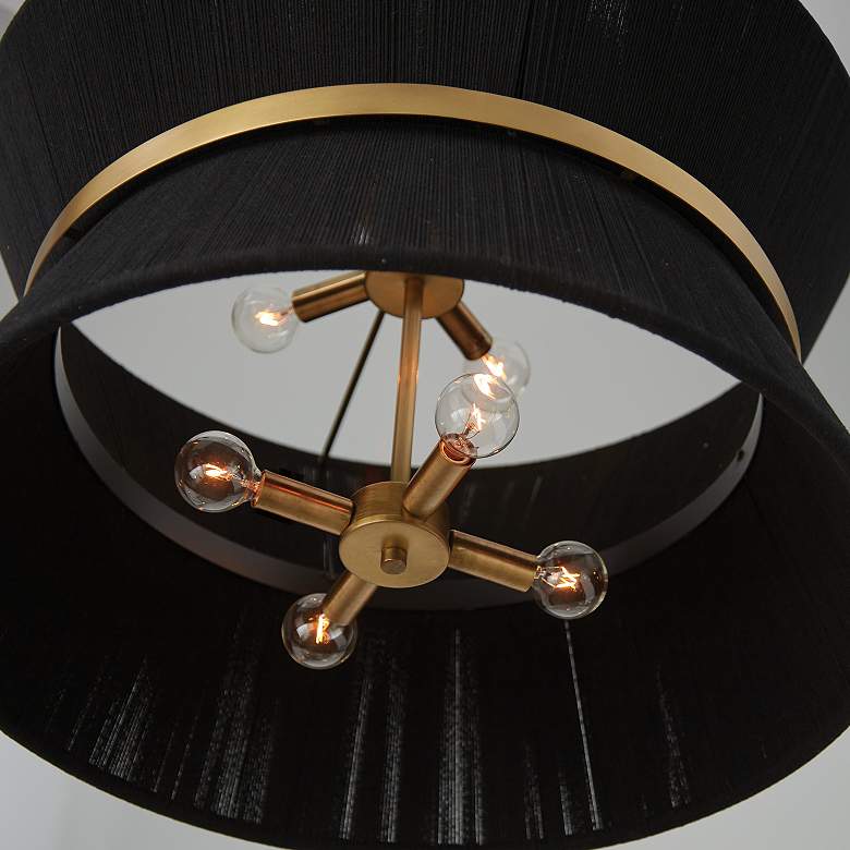 Image 4 Cecilia 24 1/4" Wide Patinaed Brass Black 8-Light Pendant more views