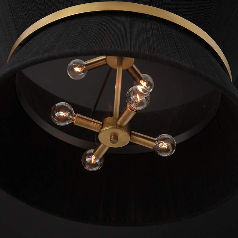 Image 5 Cecilia 24 1/4" Wide Patinaed Brass Black 8-Light Pendant more views