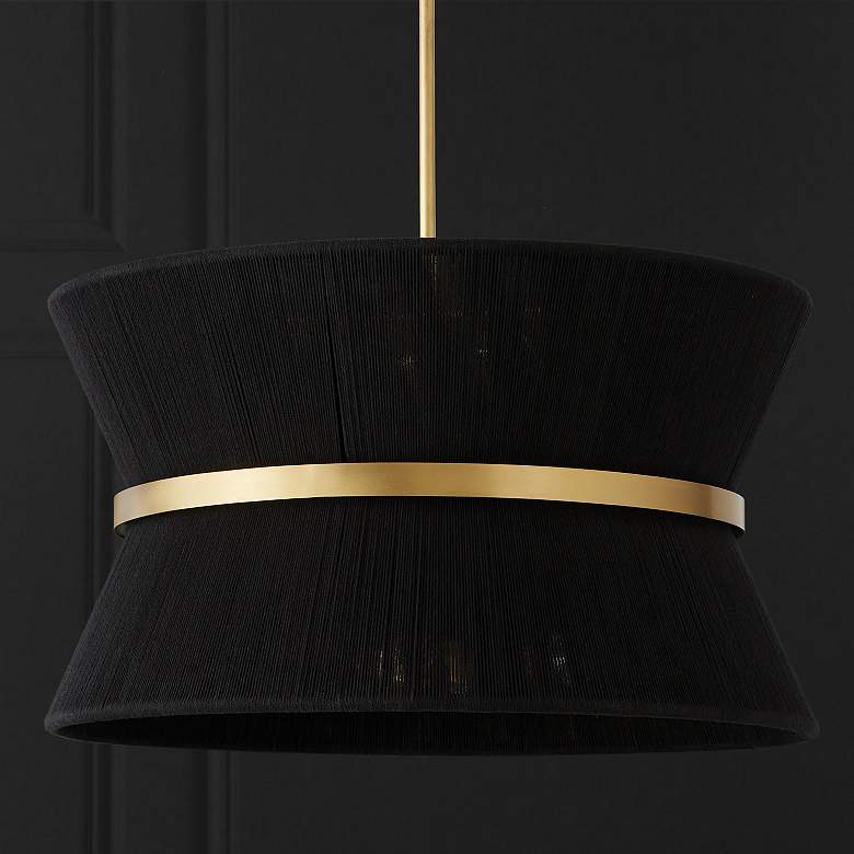 Image 6 Cecilia 24 1/4" Wide Patinaed Brass Black 8-Light Pendant more views