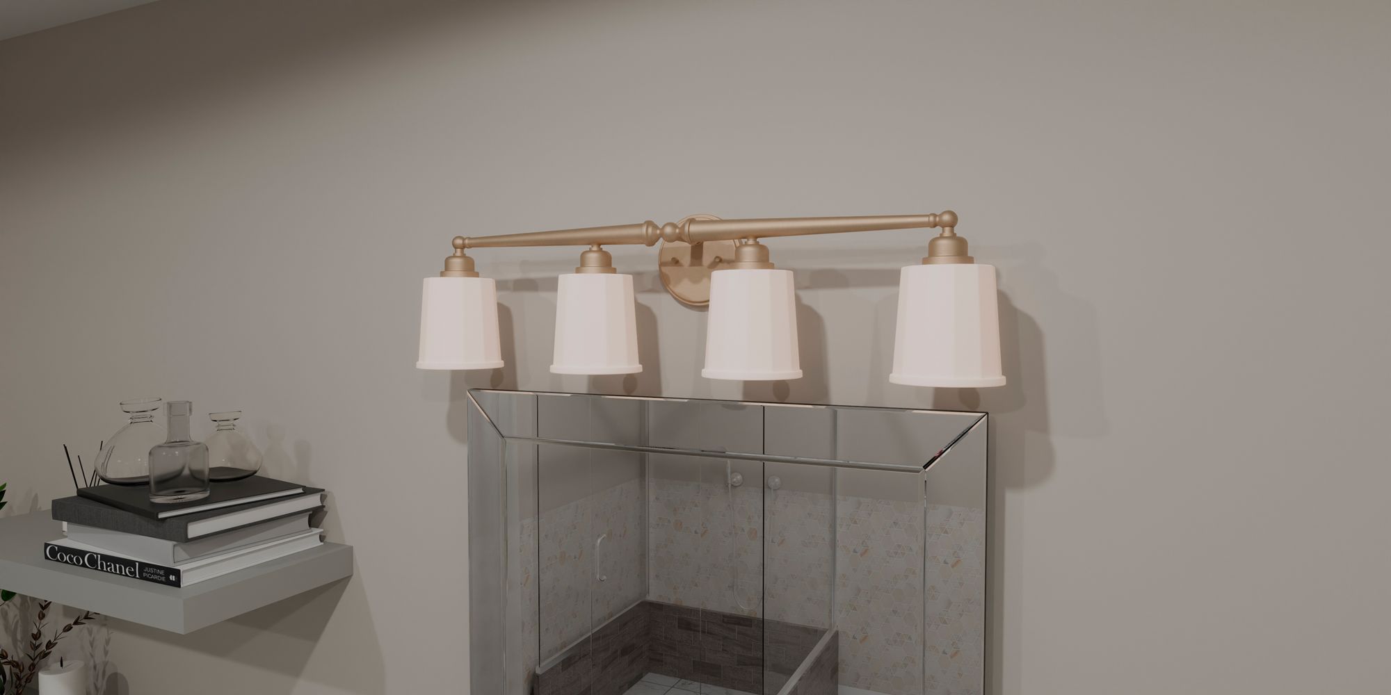 Cecilia 4-Light Bronze Gold Bath Light