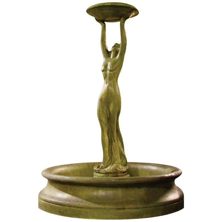 Image 1 Cecilia 72 inch High Verde Woman Outdoor Floor Water Fountain