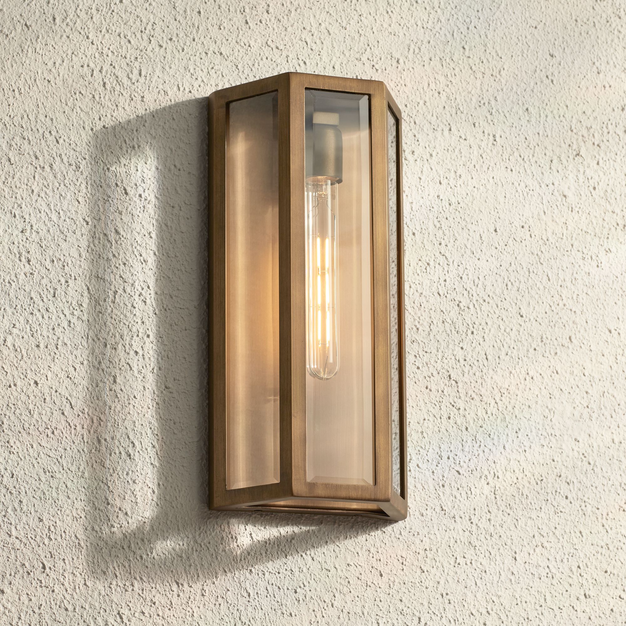 Cecily 16" High Aged Brass Indoor/Outdoor Wall Light Set of 2