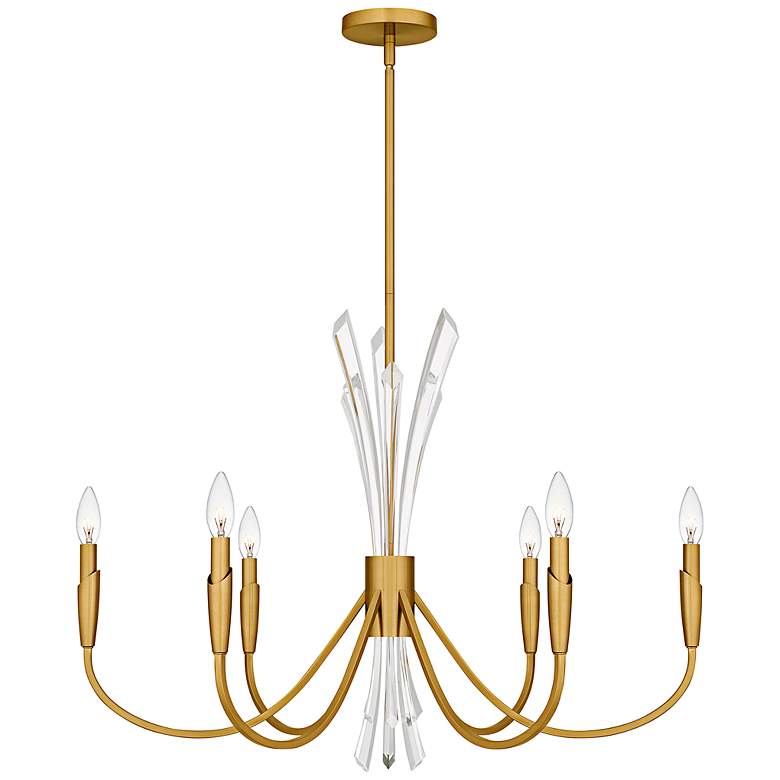 Image 1 Cecily 6-Light Brushed Gold Chandelier