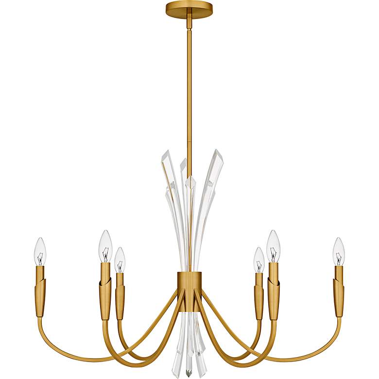 Image 2 Cecily 6-Light Brushed Gold Chandelier more views