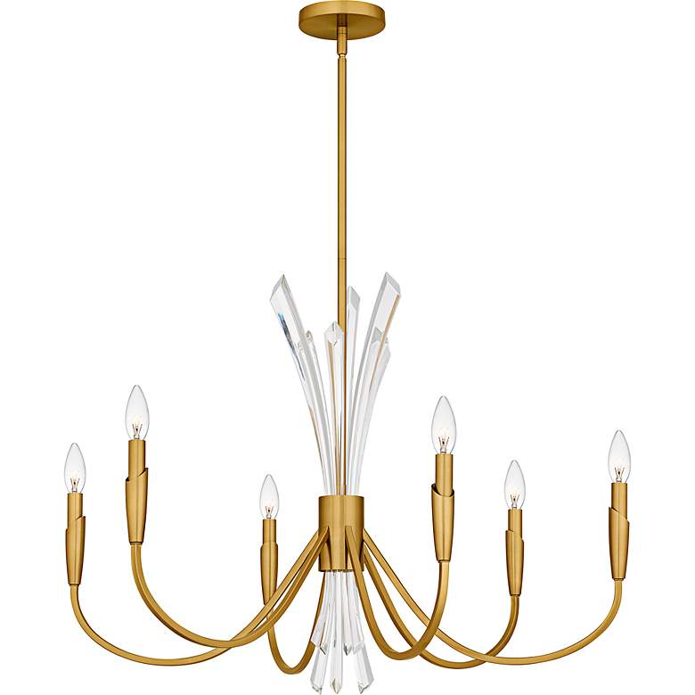 Image 3 Cecily 6-Light Brushed Gold Chandelier more views