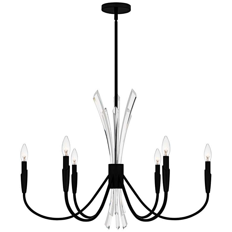 Image 1 Cecily 6-Light Matte Black Chandelier