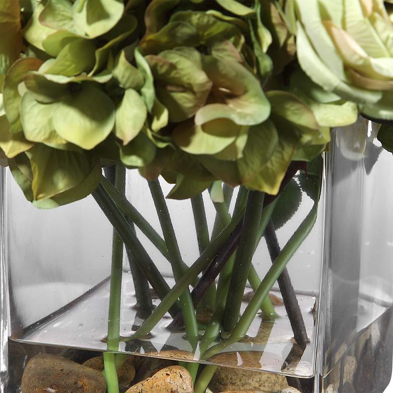 Image 6 Cecily Cream Hydrangea and Rose 15"W Faux Flowers in Vase more views