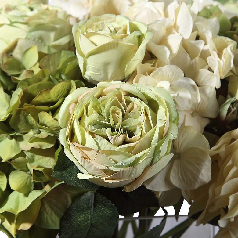 Image 7 Cecily Cream Hydrangea and Rose 15"W Faux Flowers in Vase more views