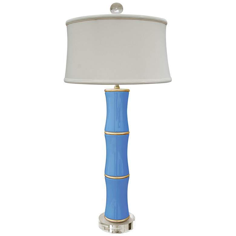 Image 1 Cecily French Blue Bamboo Porcelain Table Lamp