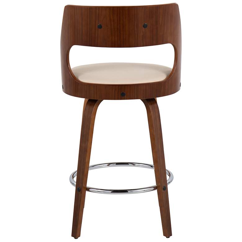 Image 5 Cecina Counter Stool in Walnut and Cream Faux Leather by LumiSource Pair more views