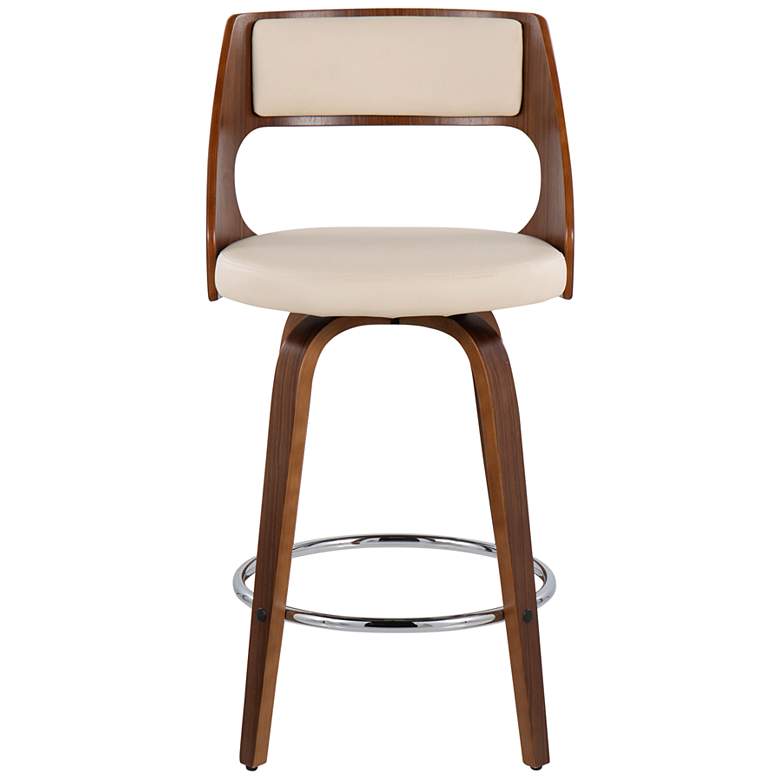Image 6 Cecina Counter Stool in Walnut and Cream Faux Leather by LumiSource Pair more views