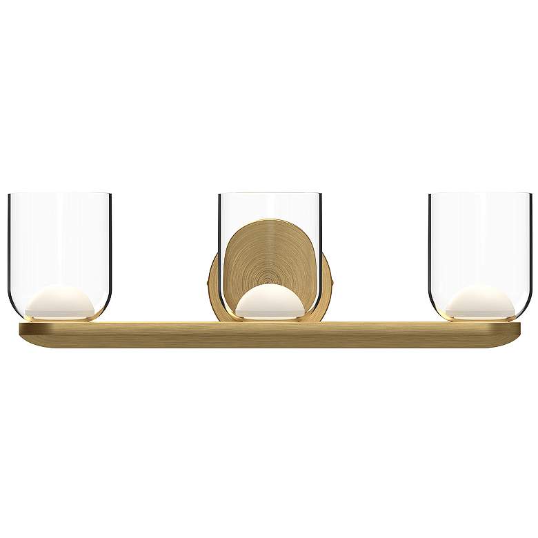 Image 2 Cedar 20" Wide Brushed Gold 3-Light LED Vanity Bath Light more views