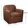 Cedar Brown Faux Leather Swivel Accent Armchair