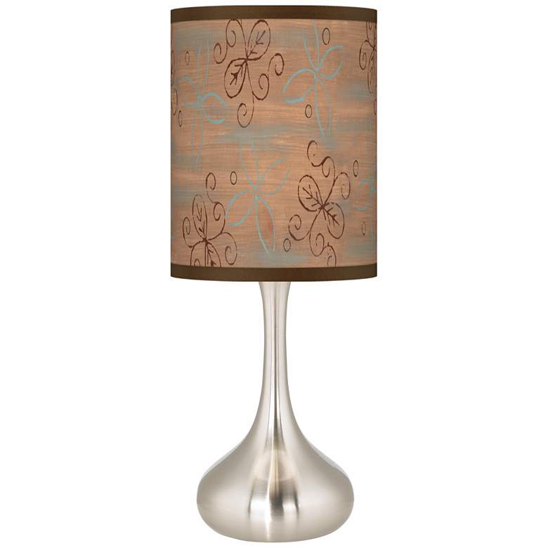 Image 1 Cedar Lake Brushed Steel Droplet Table Lamp