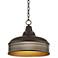 Cedar Zebrawood Benson 15" Wide Bronze Pendant Light