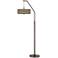 Cedar Zebrawood Bronze Downbridge Arc Floor Lamp