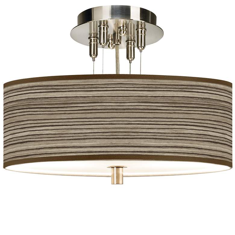 Image 1 Cedar Zebrawood Giclee 14" Wide Ceiling Light