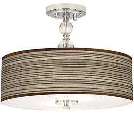 Image1 of Cedar Zebrawood Giclee 16" Wide Semi-Flush Ceiling Light