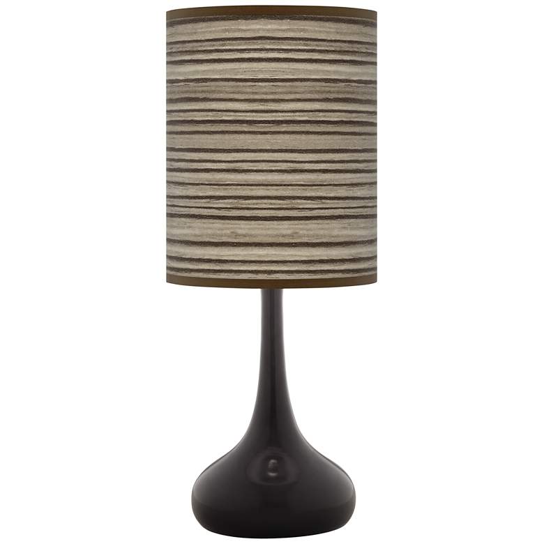 Image 1 Cedar Zebrawood Giclee Black Droplet Table Lamp