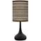 Cedar Zebrawood Giclee Black Droplet Table Lamp